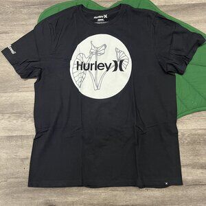 Sig Zane Hurley Mens XL Black Kalo Taro Print Short Sleeve Graphic Tee Tshirt
